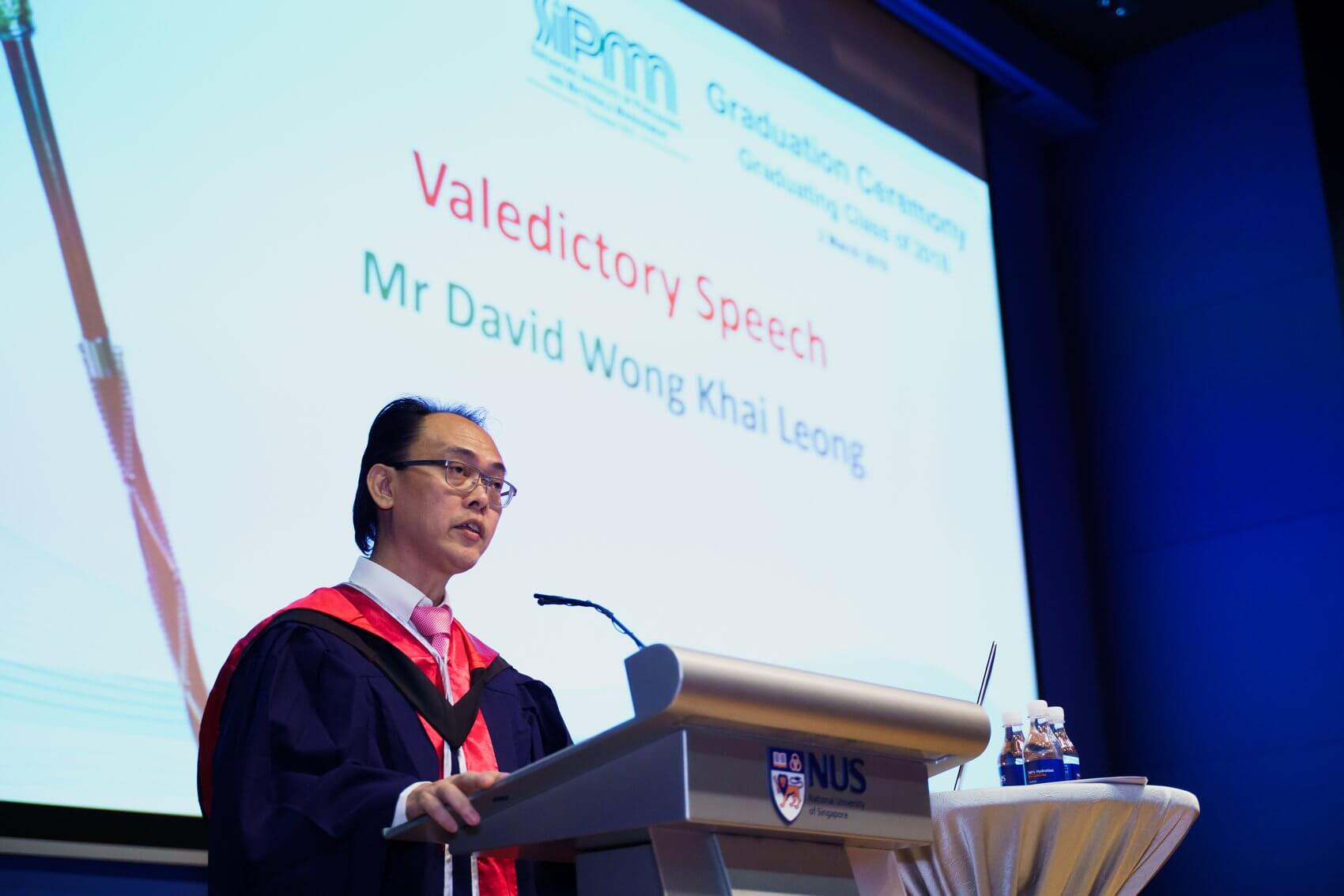 Valedictory Speech given during 2018 Graduation Ceremony by Mr. David Wong Khai Leong