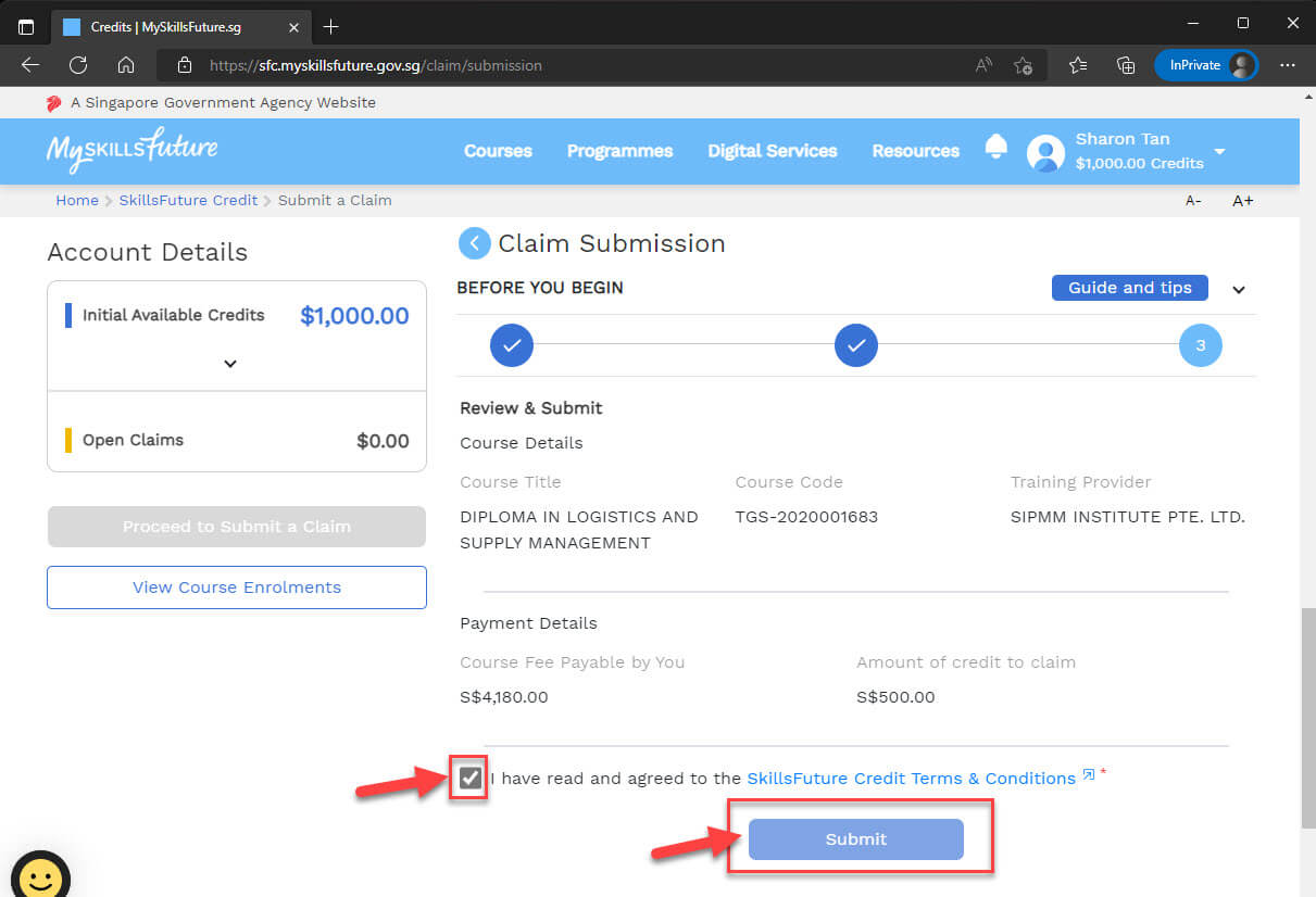 SkillsFuture Claim Submission