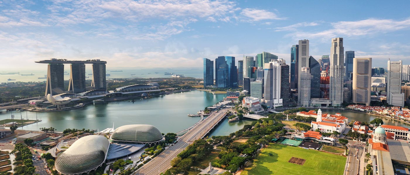 The Singapore central business district and Marina Bay
