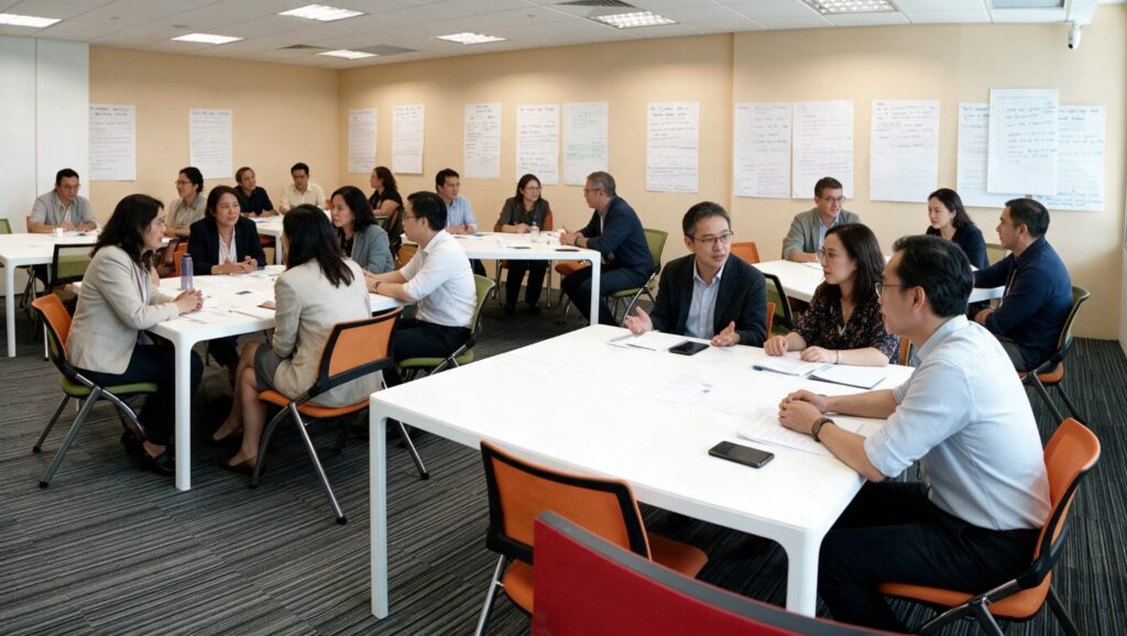 Group tables in a collaborative learning session